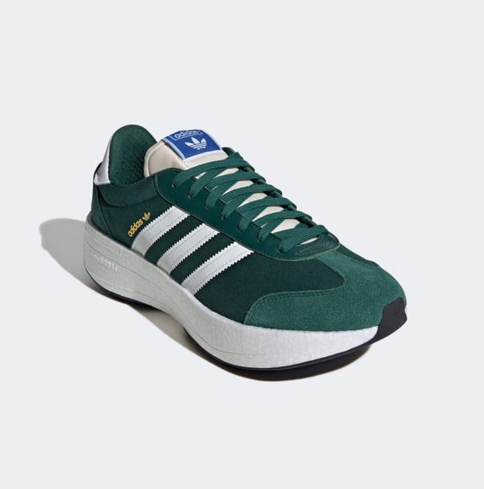 Adidas 阿迪达斯新款舒适缓震休闲鞋 CITY RNR,防滑日常运动鞋,白色和绿色多功能跑步鞋 JH9647 - 白綠色 - 查看 1