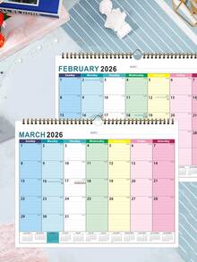 2026 Minimalist Gradient Color Calendar From January 2026 To June 2027, Featuring A Fresh Design Of Flowers And Trees With A Large Writing Area Suitable For Notes, Recording, And Planning Schedules, Ideal For Home And Organization.Thick Paper, Reinforced Metal CoilHanging Design,Minimalist And Stylish, Adding A Sense Of Design. - Multicolor - View 5
