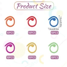 20/50/100pcs Multi-Color Metal Spiral Stitch Markers, Open Metal Stitch Markers Crochet Stitch Markers With Storage Box, For Crochet Garment Marking, DIY Craft Projects, Sewing Thread Needle Knitting Stitch Tracking Markers - Dark - View 3