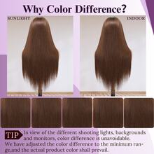 13x6 13x4 HD Lace Front Wig, 200% Density Human Hair Blend, Pre-Plucked Bleached Knots Straight Hair, #4 Brown Mixed Human Hair Wig, 26 Inch Pre-Trimmed HD Lace Front Wig With Baby Hair - Brown - View 10