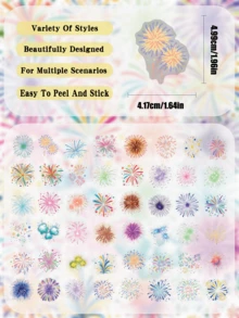50pcs Fireworks Stickers For Diary Case Laptop Storage Cabinet Scrapbook Room Desktop Decor DIY Clear Stickers - Fireworks - View 2