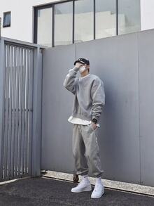 Áo nỉ cổ tròn Nike Club Ft, nam, màu xám. - Xám - Xem 10