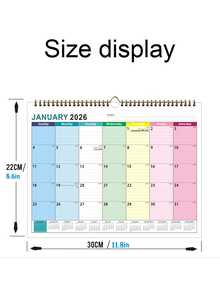 2026 Minimalist Gradient Color Calendar From January 2026 To June 2027, Featuring A Fresh Design Of Flowers And Trees With A Large Writing Area Suitable For Notes, Recording, And Planning Schedules, Ideal For Home And Organization.Thick Paper, Reinforced Metal CoilHanging Design,Minimalist And Stylish, Adding A Sense Of Design. - Multicolor - View 9