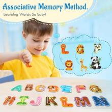 Juguete de letras magnéticas con patrón de animales, juego educativo de 26 letras magnéticas de colores ABC para aprendizaje de ortografía prescolar, pegatinas magnéticas para nevera, juegos magnéticos para niños, ajedrez magnético, números magnéticos, fichas de letras, ajedrez magnético o tablero de ajedrez magnético, imanes, baldosas magnéticas, bloques magnéticos, juego de imanes, baldosas magnéticas, bloques magnéticos, juego de mesa magnético, abc para niños, bloques de imanes - letras minúsculas - Ver 10