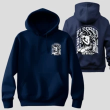 Men's Basic  Sweatshirt With "Blesed" Print Front And Back S To G3 Plus Size – Streetwear Style - Navy Blue - View 1