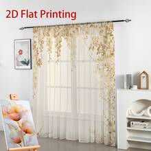 2pcs Spring Sheer Curtains, Elegant Floral Patterns, Home Decor Window Screens - Pole Pocket Sheer Curtains, Suitable For Living Rooms, Bedrooms, Kitchens Or Dining Rooms, All Season Use - Multicolor - View 5