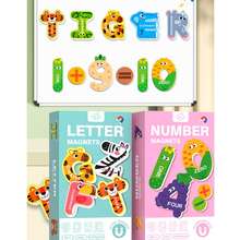 Letras magnéticas grandes, imanes de refrigerador del alfabeto ABC 26 PIEZAS con lindos animales en mayúsculas de colores, juguetes educativos de ortografía y alfabeto magnético para el refrigerador, relleno de canasta de Pascua para niños pequeños y niños - número - Ver 4