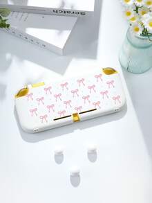 1个粉色蝴蝶结波点图案保护壳/透明闪光保护壳，兼容Switch 2/Switch NS/Switch OLED/Lite，Switch主机配件，全套包含收纳袋、卡槽底座，Switch玩家的最佳礼物 - 彩色 - 查看 5