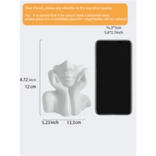 白色手形花瓶，手臂花瓶，可爱独特的波西米亚极简主义女性美学装饰，现代斯堪的纳维亚风格家居客厅办公室装饰，家居装饰房间装饰玻璃花瓶 - 彩色 - 查看 7