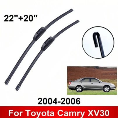 2 piezas Escobillas de limpiaparabrisas delantero y trasero de 22" + 20" para el modelo Camry XV30 de 2004-2006, accesorios de escobillas de limpiaparabrisas