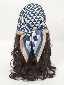 1pc Simple Printed 70cm Square Scarf, New Spring Bandana For Women, Versatile Waist Belt, Headband, Headwrap, Fashion Neckerchief - Multicolor - View 13