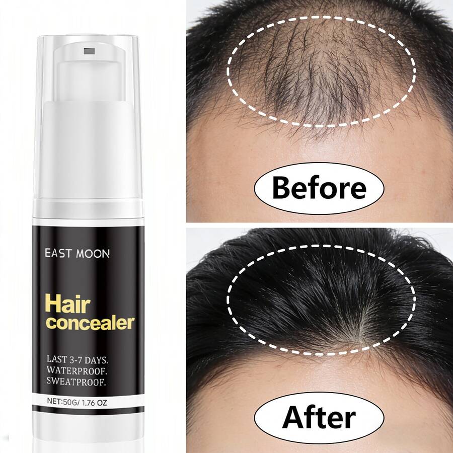 EAST MOON Temporary Hair & Scalp Concealer For Men And Women – Natural Black Color To Cover Hair Partings, Hairlines And Thinning Areas. Waterproof, Sweatproof Formula For Instant Fullness With No Powder Residue, Suitable For All Hair Types. - 黑色 - 查看 1