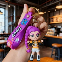Kpop Demonn Hunters Girl Group Star Silicone Keychain, Cartoon Anime Cute Doll Pendant, Suitable For Birthday Gift, Party Reward, Back To School Season, Daily Friend Gift - Multicolor - View 5