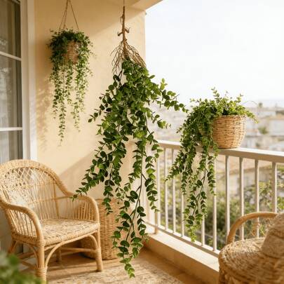 1pc/3pcs/6pcs Artificial Vines, Realistic Fake Hanging Willow With Roots - Indoor Outdoor Home Garden Patio Decor Lifelike Trailing Plants | Maintenance-Free Evergreen