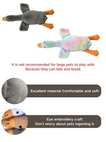 1pc Soft Plush Little Duck Doll, White/Gray/Brown, Suitable For Cats & To Play, Helps Small & Medium Pets Relieve Energy, Not Recommended For Large Pets (May Be Chewed) - Multicolor - View 2
