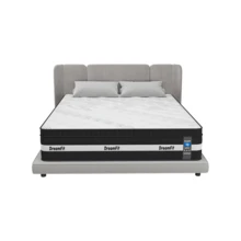 DreamFit Colchón Soporte Ortopedico Híbrido,Colchon Matrimonial│Queen Size│King Size En Caja,Premium Espuma de Alta Densidad Memory Foam Con Gel,Sensación nube Lujo y confort,Tecnología Antimovimiento,Absorción y Transpiración,Hipoalergénico,Antiácaros,Colchones Resortes - Blanco y Negro - Ver 15