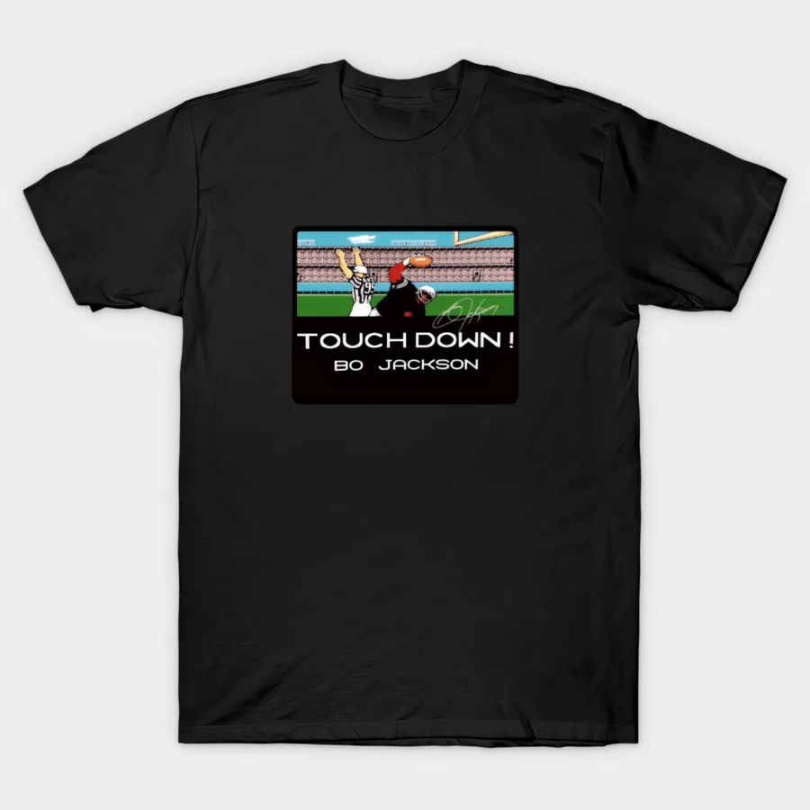 Tecmo Bowl Bo Jackson with Signature T-Shirt - Negro - Ver 1