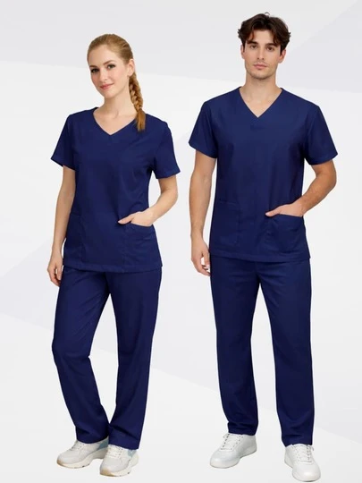 Scrub Hospitalar Unissex Médico Enfermagem Pijama Cirúrgico Com Bolso Uniforme Privativo  Bolso
