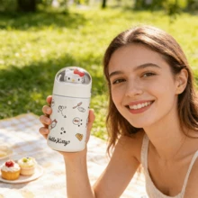 Cốc giữ nhiệt Miniso Series hình Hello Kitty hoạt hình dễ thương, cốc cách nhiệt bằng thép không gỉ, bình giữ nhiệt chân không, quà tặng sinh nhật Giáng sinh, dung tích 280ml/9.47oz. - trắng - Xem 4