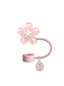 Bouchon de paille portable avec pendentif A-Z et décoration délicate de fleur de cerisier, accessoire de tasse à paille, couvercle de paille réutilisable en silicone anti-poussière, bouchon de paille, convient pour le bureau, le restaurant, le café, la cuisine, la chambre, les vacances, le camping, fournitures de voyage essentielles pour le printemps et l'été. Cadeau d'anniversaire, accessoire de mariage, cadeau de rentrée scolaire, cadeau de la fête des enseignants, cadeau de la fête des mères - Multicolore - Voir 19