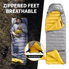 Naturehike CW400 Hooded Sleeping Bag With Duck Down Filling, Winter Camping, Portable, 20D Nylon, Waterproof - Nhiều màu - Xem 5
