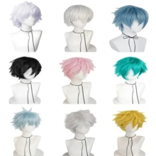Multi Colored Short Wig, Women's Short Straight Hair With Bangs, Men's Wig, Anime Wig, Halloween Party Costume Wig, High Temperature Resistant And Can Be Styled In Multiple Colors - Multicolor - View 4