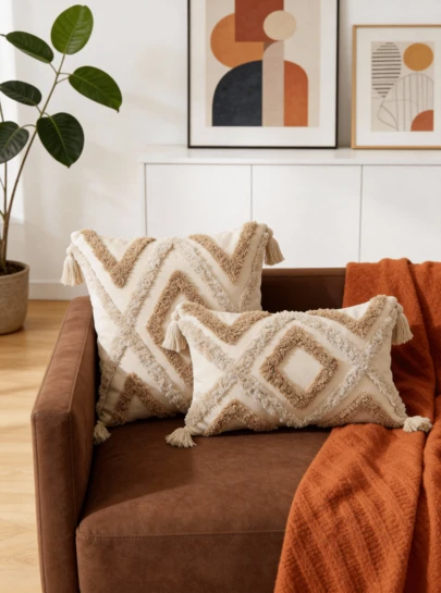 Cirelle 1 pieza Funda de cojín de borla suave y creativa de moda