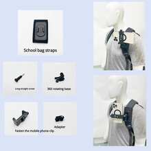 Sports Camera Accessories Backpack Clip, Double Shoulder Strap Holder - Black - View 13