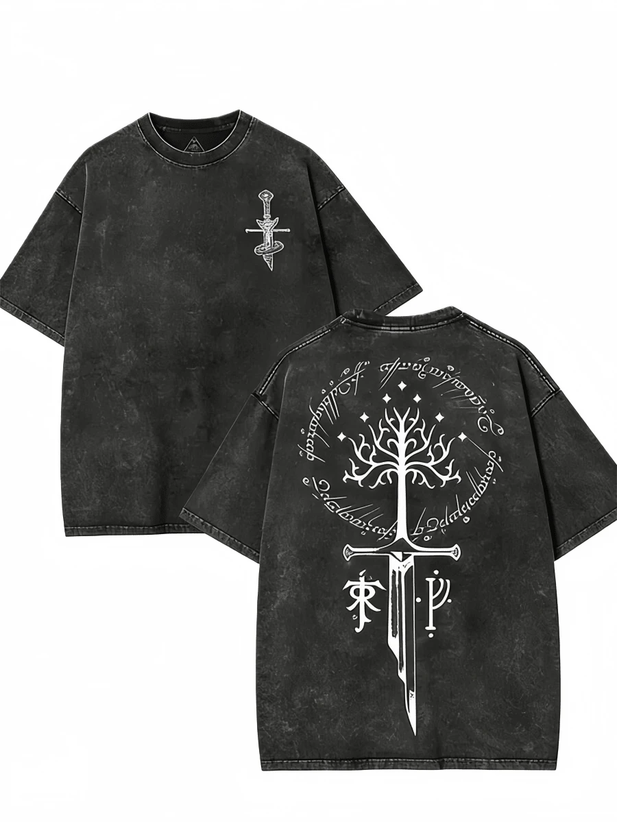LOTR LOTR Middle Earth Shirt,  Merch, LOTR Sweatshirt, Menswear Top Apparel Men Gifts Vintage Distressed - màu đen - Xem 1