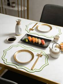 1-6pcs Embroidered Fabric Placemats, Easy To Clean, Wipe-Able, Non-Slip, Dining Table Mats, Holiday Wedding Party Decor, Suitable For Home, Restaurant, Dining Room Decoration, Home Goods - Multicolor - View 9