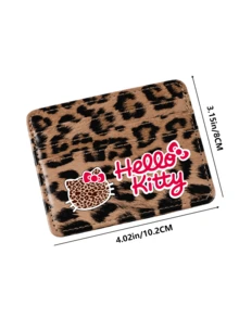 1PC Hello Kitty Leopard Print PU Card Holder Slim Wallet Multi Slot Credit Card Case With Snap Closure For Daily Carry Gift For Valentine's Day & Couple Matching For Women Money Wallet Mini Wallet Purse Wallet Small Wallet Card Wallet Cat - Multicolor - View 7