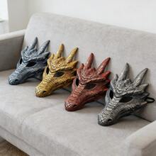 1 chiếc mặt nạ hóa trang rồng cho lễ hội Halloween, lễ hội âm nhạc, tiệc tùng. - Đỏ - Xem 1