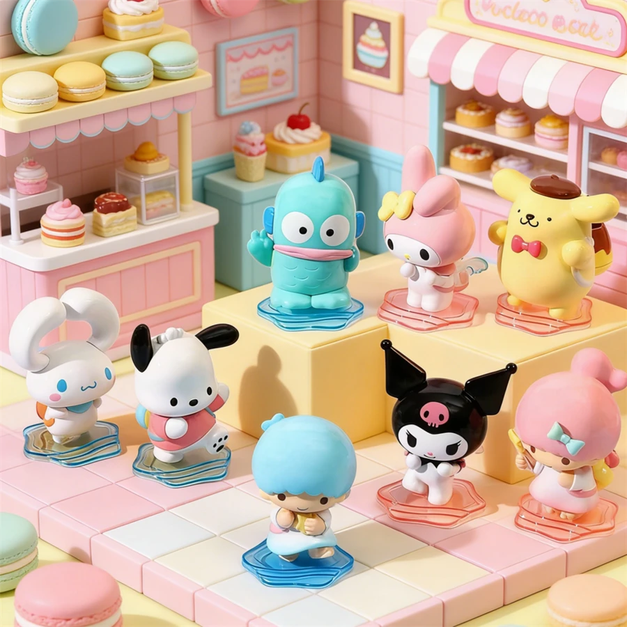 Miniso 1pc Sanrio Character Blind Box Figurine, Cute Cinnamon Dog, Kuromi, My Melody, Pompompurin, Pochacco, Mystery Surprise Box, Desktop Anime Collectible Toy Gift (Random Delivery) - White - View 1