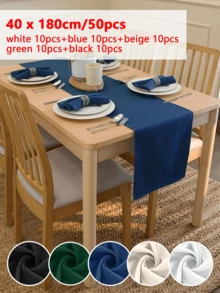1/50 Stücke Tischläufer im Landhausstil, waschbar und wiederverwendbar, geeignet für Wohnzimmer, Esszimmer, Küche, Zuhause, Feste und Zusammenkünfte - Verschiedenfarbig - Übersicht 14