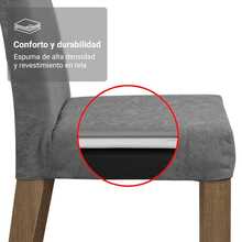 Juego Comedor Mesa Tapa Madera 4 Sillas Keila Madesa Color Marrón y Gris - Marrón y Gris - Ver 6