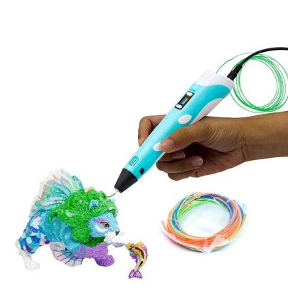 3D Printing Pen With Display - Includes 3D Pen, 3 Starter Colors Of PLA Filament + Project Guide, And USB Power Cable