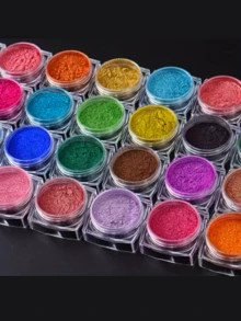 36pcs Random Color Holographic Powder Set, Metallic Gold & Laser Silver, For Nail Art Decoration - Multicolor - View 3