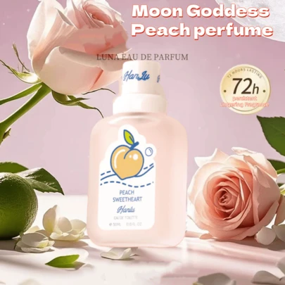 50毫升桃子泰迪熊女士香水：持久留香，清新自然的花果香，柔和、优雅、性感、迷人的女士香水，充满青春活力，专为年轻女性设计。