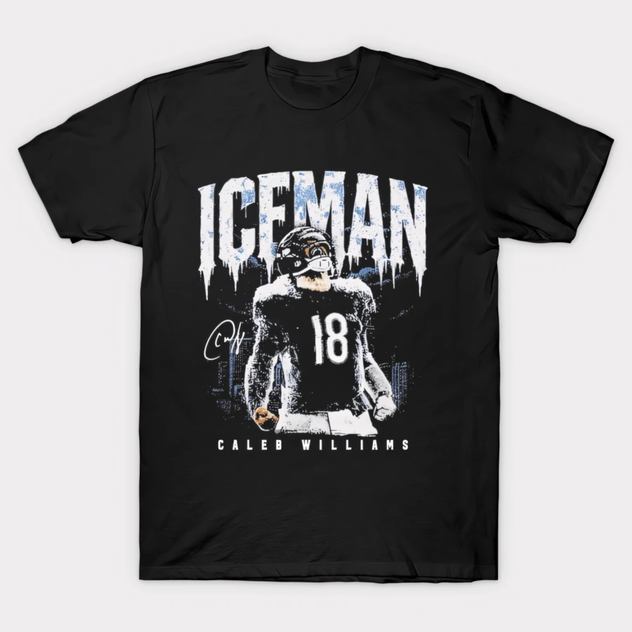 Caleb Williams Chicago Iceman Signature T-Shirt - 黑色 - 查看 1