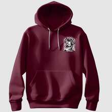 Men's Basic  Sweatshirt With "Blesed" Print Front And Back S To G3 Plus Size – Streetwear Style - Maroon - View 2