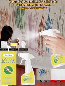 1pc 240ml Wall Graffiti Stain Remover, Mold Removal Spray, Long-Lasting Anti-Mold Cleaner, Suitable For Household Damp Areas Like Kitchen, Bathroom, Living Room, Dining Room, Essential Household Cleaning Tool - Multicolor - View 5