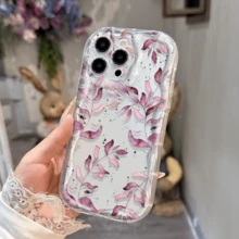 INS Leaf TPU Shockproof Protective Case Compatible With Apple 14 Pro Max, 13/12/11/Pro Max, 15 Pro Max, XR/XS Max/XS, Soft 7/8, Wave Edge 16/16 Pro Max, 13 Pro Max, 17/17 Air/17 Pro Max, 12 Mini, Fashion Gift For Men And Women - Multicolor - View 3