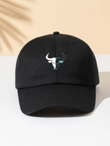 1 chiếc mũ lưỡi trai unisex in hình đầu bò tối giản, mũ chống nắng, mũ thể thao ngoài trời phù hợp cho nam và nữ, dùng hàng ngày. - Mũ bóng chày 2 - Xem 11