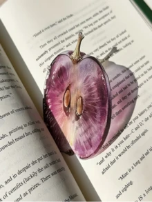 4-Season Versatile, Spring Preferred Realistic Fruit Slice Acrylic Bookmarks, Semi-Transparent Orange, Grape, Cherry Cute Bookmark Cards, Kiwi Bookmarks - Multiple - View 3