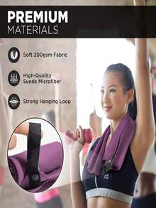 Juego de toallas de microfibra de secado rápido de tres piezas, toallas deportivas, adecuadas para la decoración del gimnasio y del baño de verano. - Rojo violeta - Ver 9