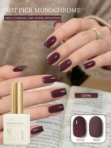 XEIJAYI 1瓶15毫升紫红色凝胶指甲油，适合所有季节，家用DIY美甲沙龙 - 紅木色 - 查看 2