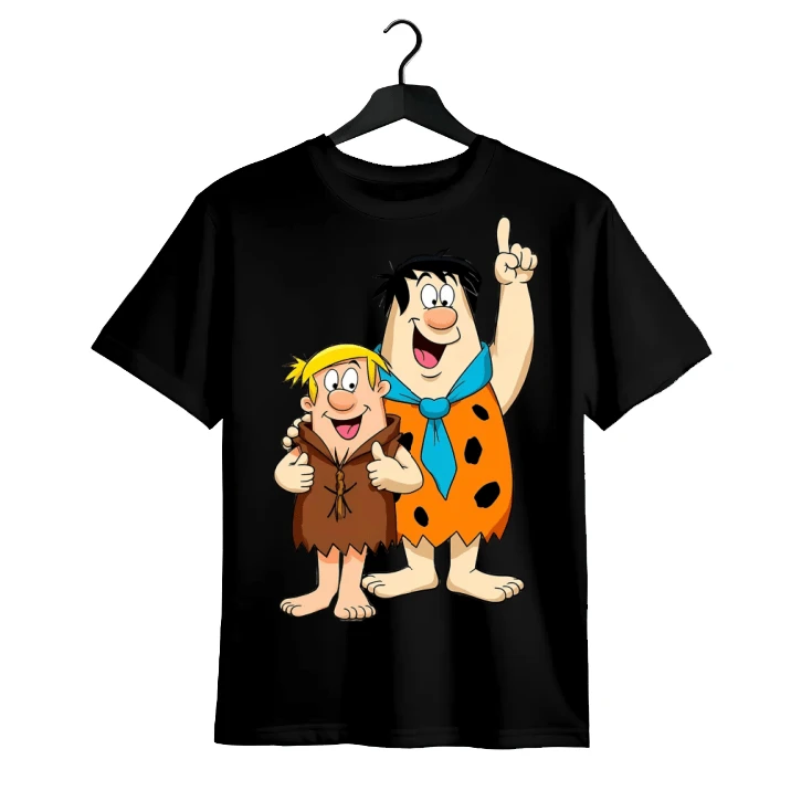 Men's Large Size 100% Cotton 180g Casual Short Sleeve T-Shirt With Cartoon Graphic Print, Round Neck Summer Tee For Daily &Amp; Work Wear, Machine Washable, Ideal Gift - Black - View 1
