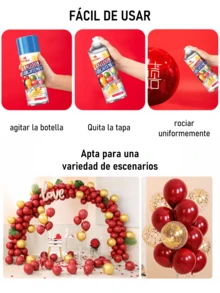 Abrillantador de globos de látex 450ml, spray de brillo instantáneo para globos, spray para dar brillo a los globos para decoración de fiesta - transparente - Ver 6
