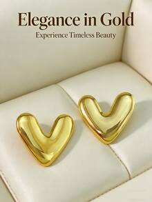 Solid Stainless Steel Earrings, Stainless Steel Jewelry, Women's Earrings, Pituitary Earrings, Gold-Plated Hinge Round Earrings, Bamboo, Texture, Diamond-Cut, Hexagonal, Square, Round, Butterfly Shape, Design, Solid Hypoallergenic Earrings Suitable For Sensitive Ears, Women's Charm Accessories, Middle Eastern Fashion Jewelry, Ramadan Decorative Jewelry And Accessories, Party And Festival Gifts (1/3 Pairs) - Multicolor - View 5