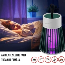 Mata Mosca Repelente Elétrico Mosquiteiro Luminária LED Mata Mosquito Moscas Insetos - Branco - Visão 10
